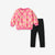 Arrival Spring And Autumn Girls Pretty Flowers Pattern Long Sleeves Top Pullover And Pants Clothing Set